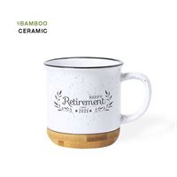 TAZZA IN CERAMICA CON BASE IN BAMBOO